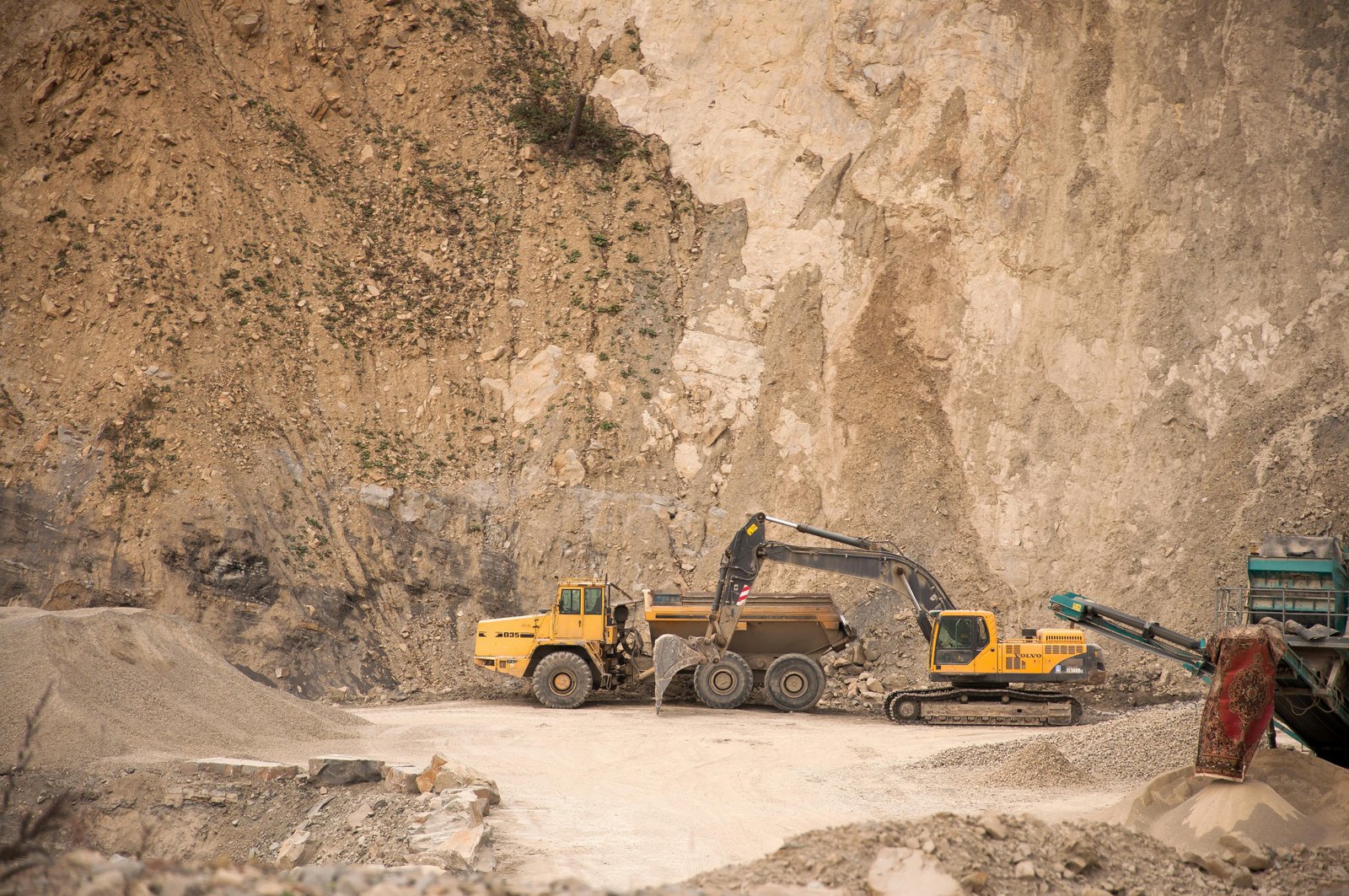 Mining truck at a gold-copper operation